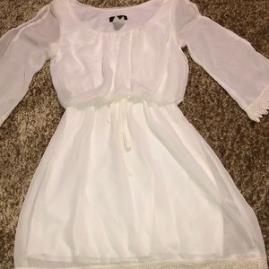 White flowy dress with Lace accents